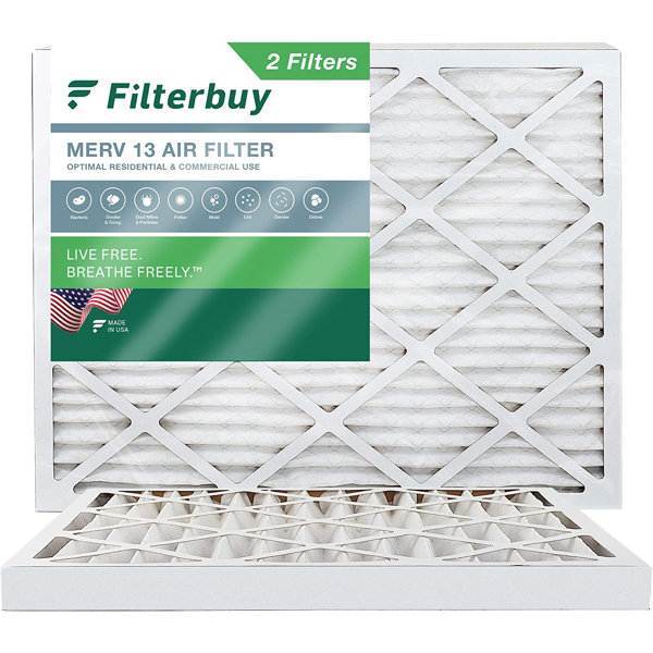 Filterbuy 18x25x2 Air Filter MERV 13, Pleated HVAC AC Furnace Filters